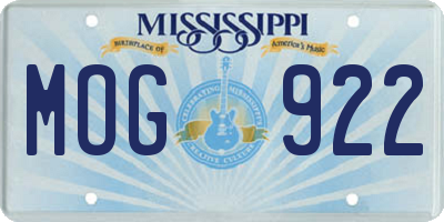 MS license plate MOG922