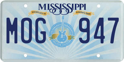 MS license plate MOG947