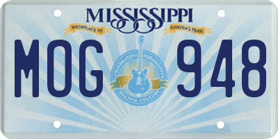 MS license plate MOG948