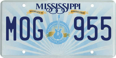 MS license plate MOG955