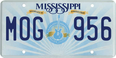 MS license plate MOG956