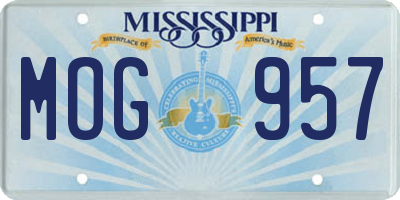 MS license plate MOG957