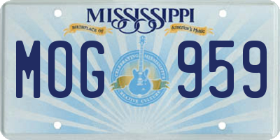 MS license plate MOG959