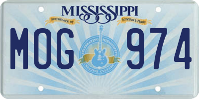 MS license plate MOG974