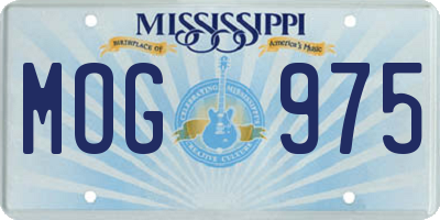 MS license plate MOG975
