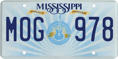 MS license plate MOG978