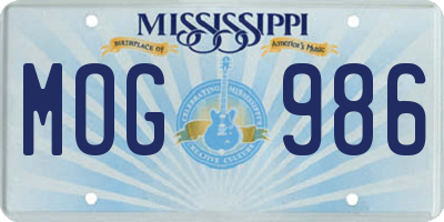 MS license plate MOG986