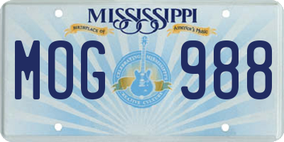 MS license plate MOG988