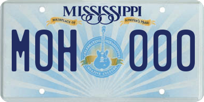 MS license plate MOH000