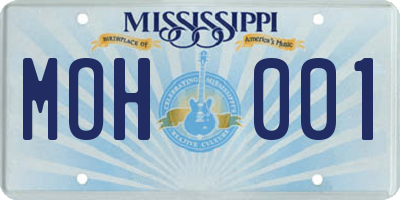 MS license plate MOH001