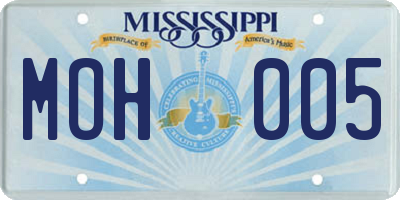 MS license plate MOH005