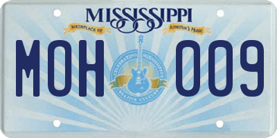 MS license plate MOH009