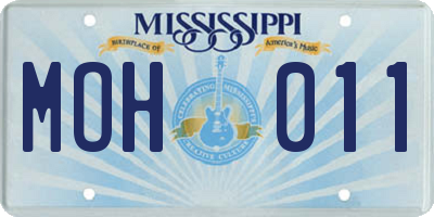 MS license plate MOH011