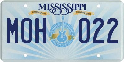 MS license plate MOH022