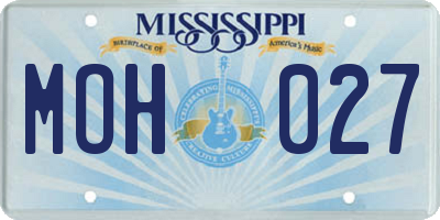 MS license plate MOH027