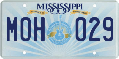 MS license plate MOH029
