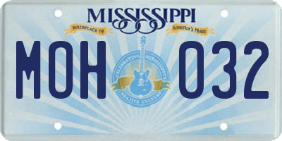 MS license plate MOH032