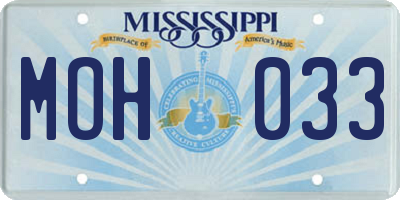 MS license plate MOH033