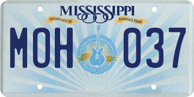 MS license plate MOH037