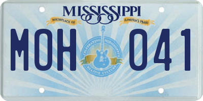 MS license plate MOH041