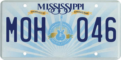 MS license plate MOH046