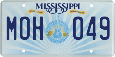 MS license plate MOH049