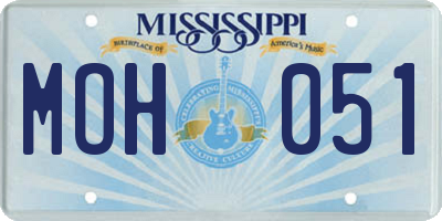 MS license plate MOH051