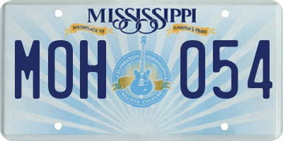MS license plate MOH054