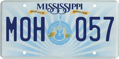 MS license plate MOH057