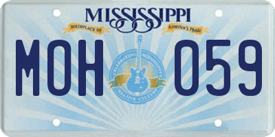 MS license plate MOH059