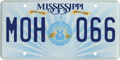 MS license plate MOH066