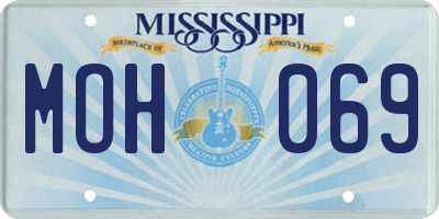MS license plate MOH069