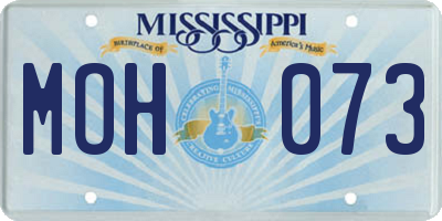 MS license plate MOH073