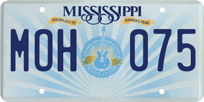 MS license plate MOH075