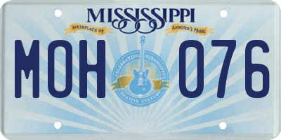 MS license plate MOH076