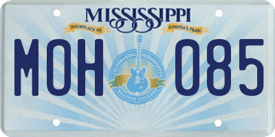MS license plate MOH085