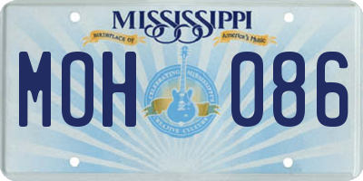 MS license plate MOH086