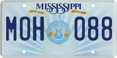 MS license plate MOH088