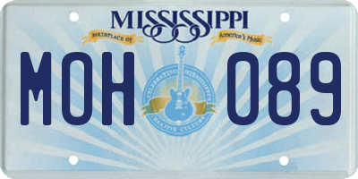 MS license plate MOH089