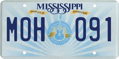 MS license plate MOH091