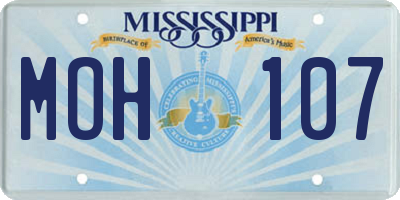 MS license plate MOH107