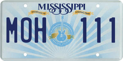 MS license plate MOH111
