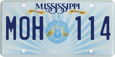 MS license plate MOH114