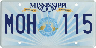 MS license plate MOH115