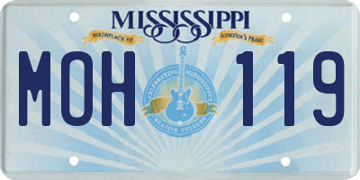 MS license plate MOH119