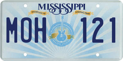 MS license plate MOH121