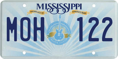 MS license plate MOH122