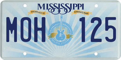 MS license plate MOH125