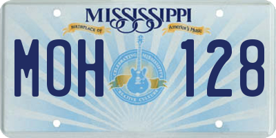 MS license plate MOH128