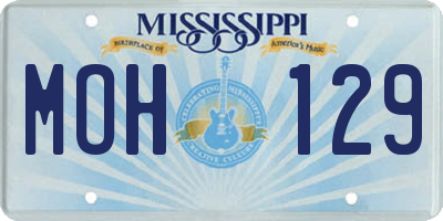 MS license plate MOH129